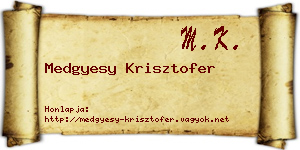 Medgyesy Krisztofer névjegykártya